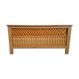 Coffre vintage bois et rotin