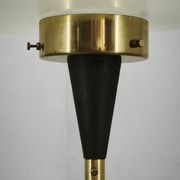1960s Lidokov Space Age Brass and Opaline Glass Floor Lamp