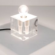 Cubic table or postmodern accent lamp in lucite, Italy, 1970s