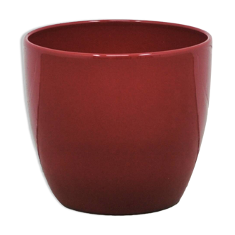 Cache-pot en céramique bordeaux