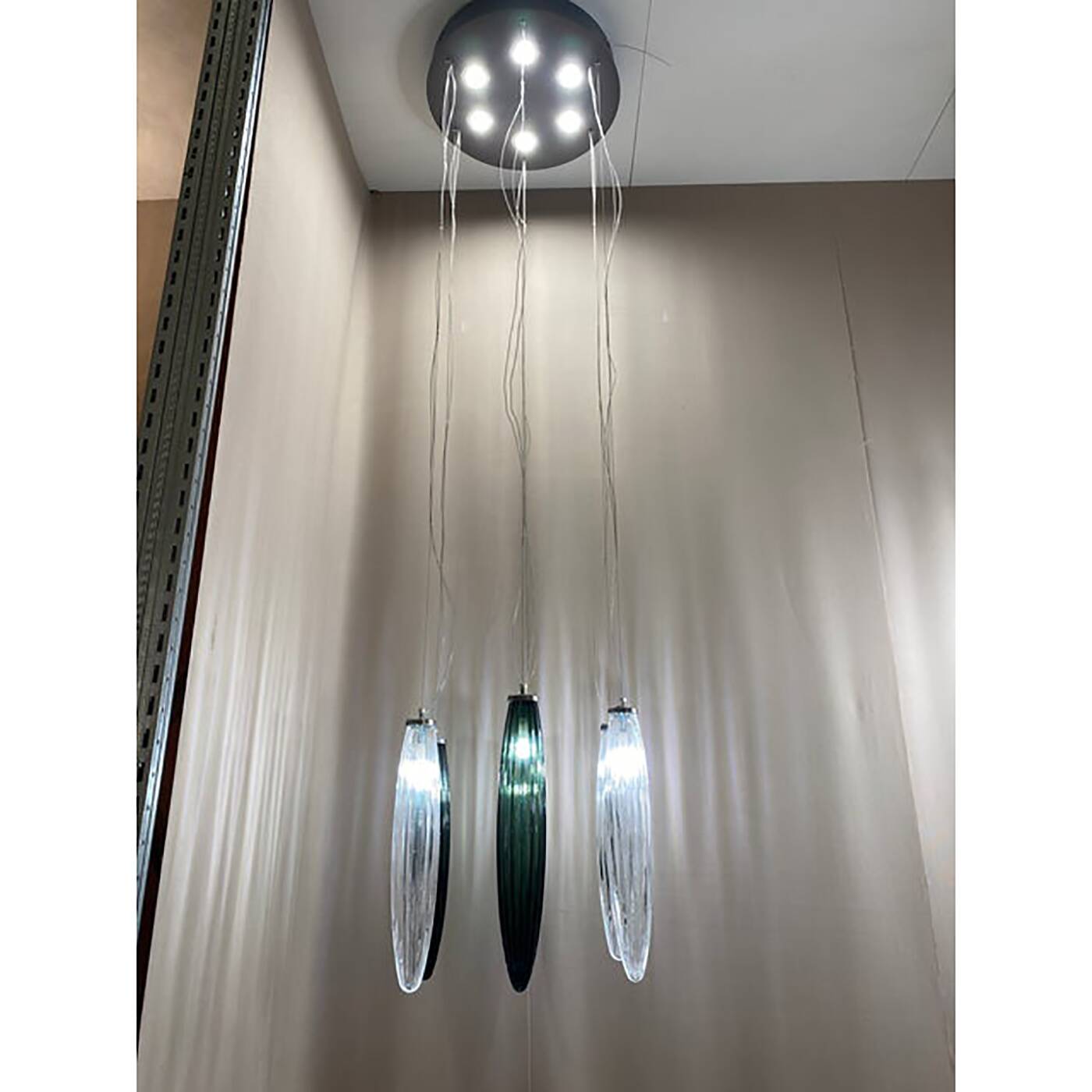 Italian Glass Sputnik Chandelier Flush Mount With Big Spheres