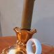 Art deco lamp earthenware malicorne golden 30s in the shape of hand candlestick