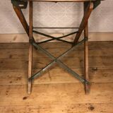 Wooden and iron slatting stool