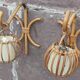 Pair of Louis Sognot rattan wall lights.