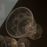 Set of 5 manganese liqueur glasses