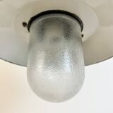 Green Enamel and Cast Iron Industrial Pendant Light, 1960s