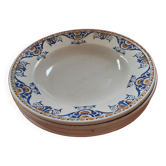 16 plates including 5 hollow and 11 flat. Wolves' Mill. Orchies.Enamelled patterns.