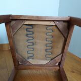 2 Art Deco upholstered and wood chairs