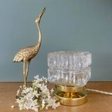 Vintage globe table lamp in molded glass