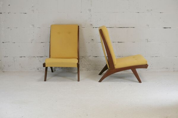 Paire de chauffeuses Free-Span FS 116, France, 1952