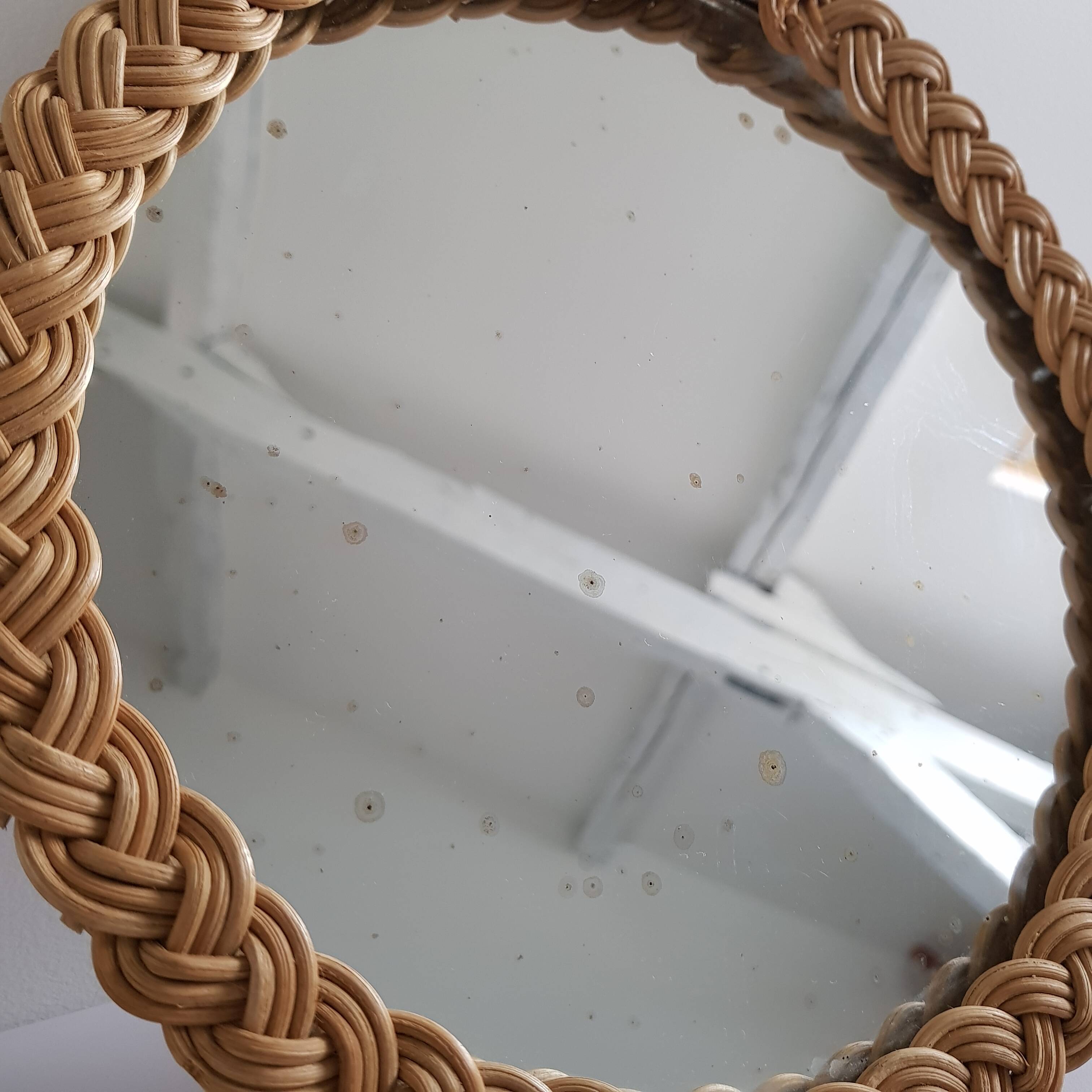 Mirror rattan Diam.24