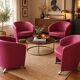 4 leather armchairs with chrome legs, design harmony