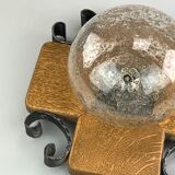 60s 70s wall lamp wall light glass Brutalist Kaiser Leuchten Germany