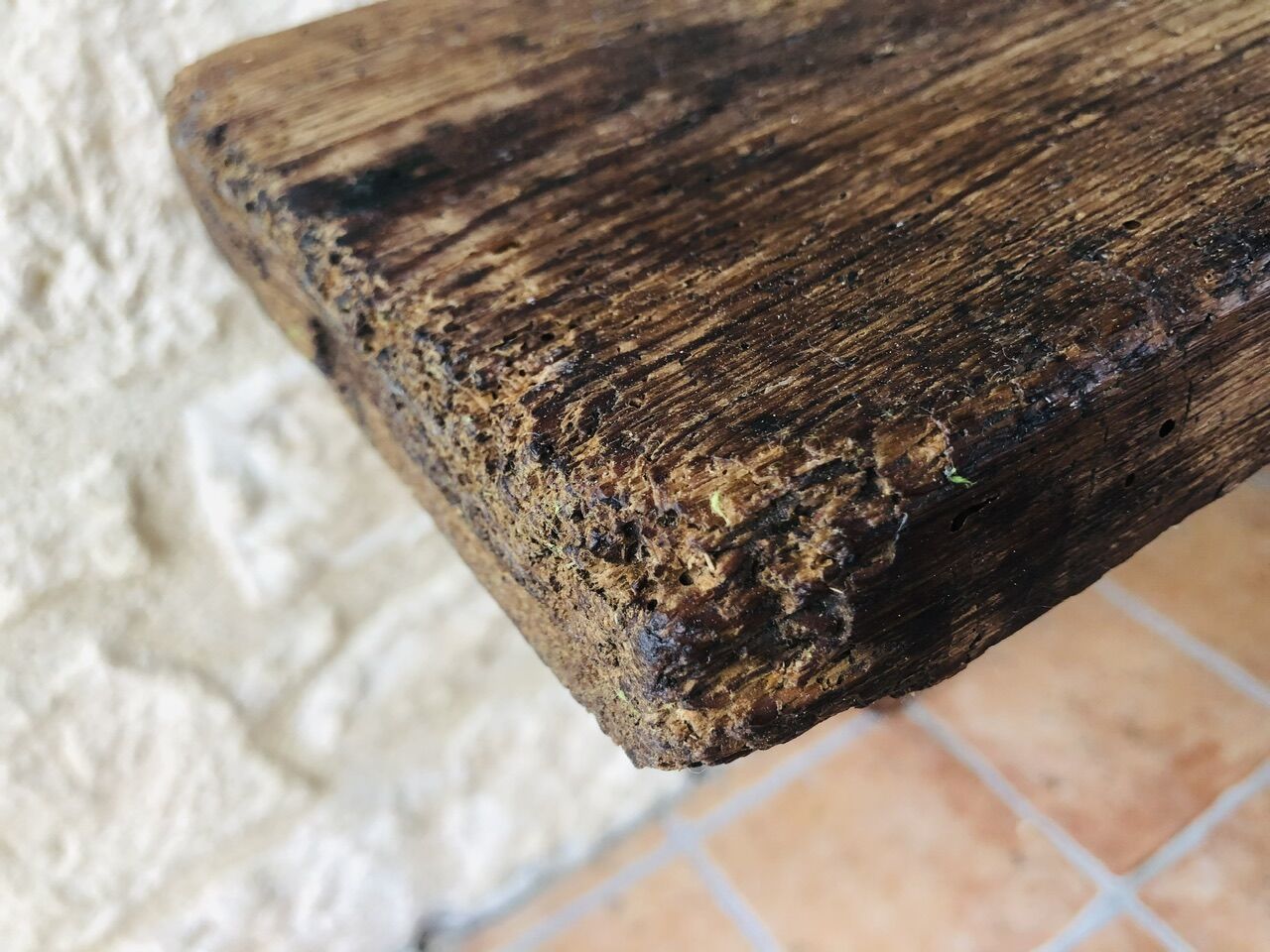 Oak farmhouse bench, circa 40's /50's