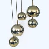 Golden Cascade 5-Ball Ceiling Lamp, Italy, 1980s