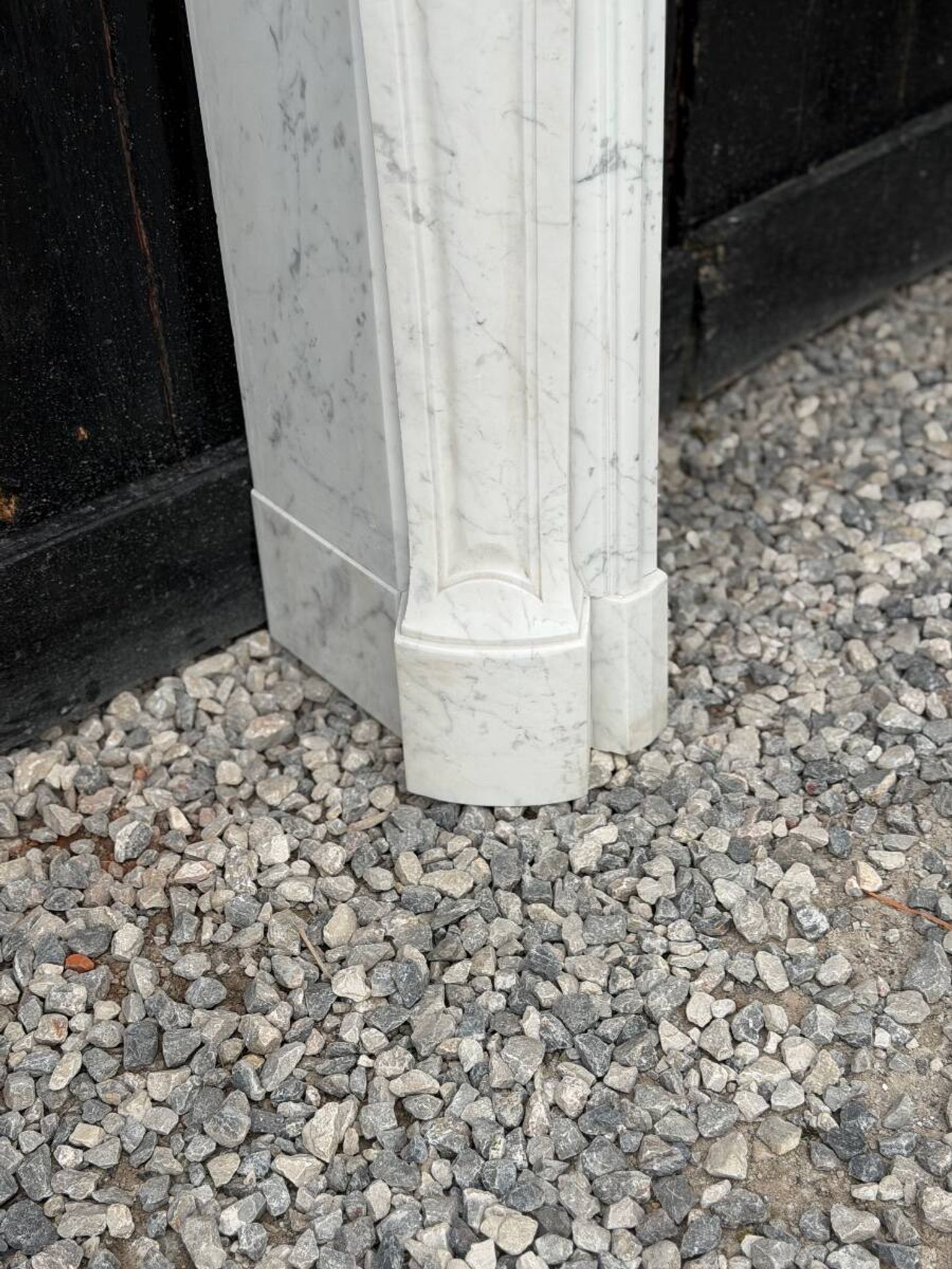 Louis XV style Carrara marble fireplace circa 1900