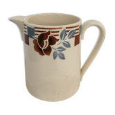 pitcher earthenware Digoin Sarreguemines flower