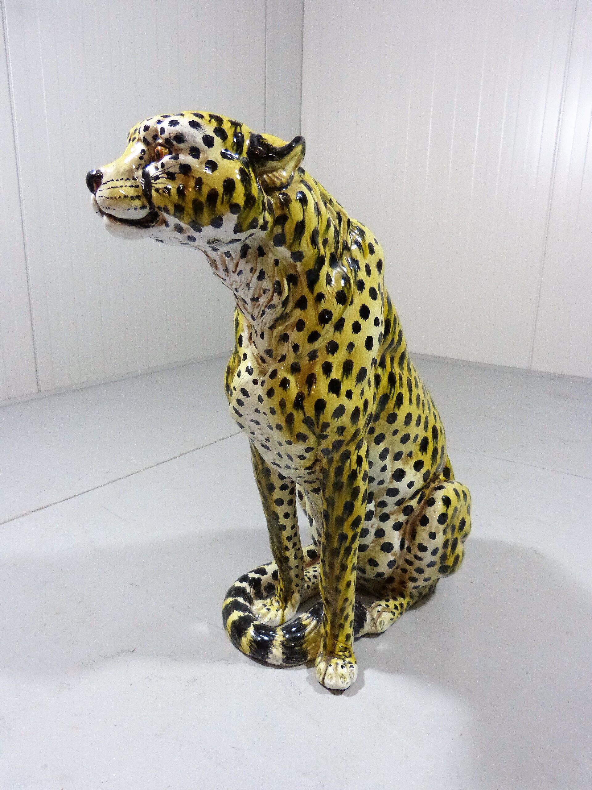 Vintage terracotta Cheetah, Italy 1960