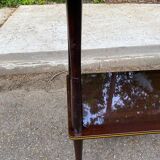 Double-tray rosewood serving trolley on casters