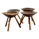 Tabouret de traite artisanal, lot de 4