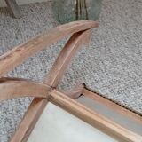 Footrest upholstered in wood