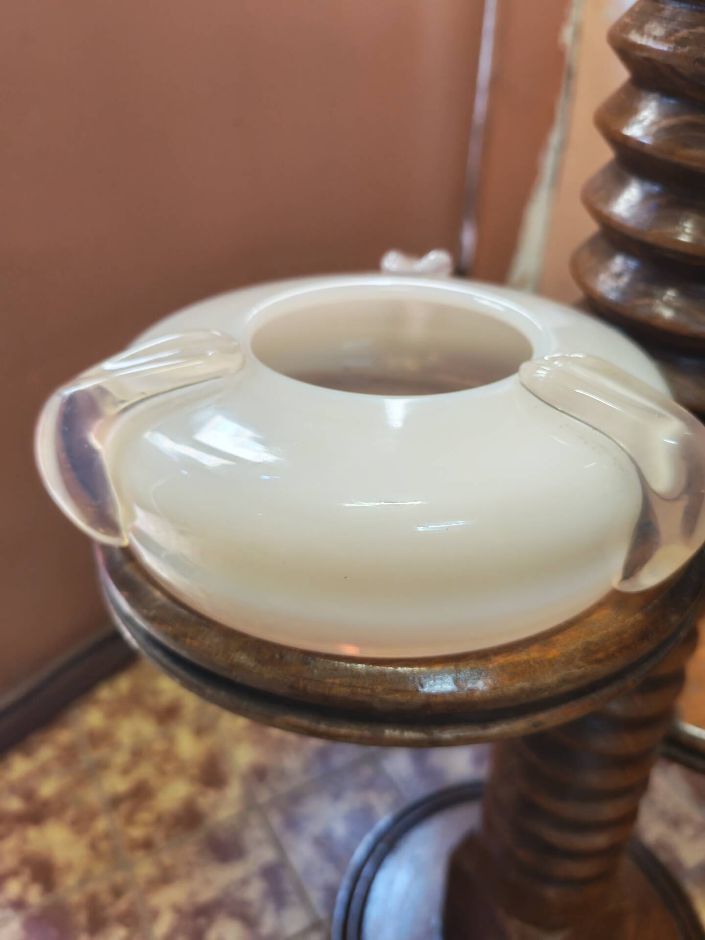 Opaline glass ashtray and pocket tray Poland 1970
