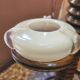 Opaline glass ashtray and pocket tray Poland 1970
