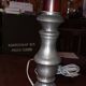 Lampe étain et bois
