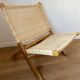 Fauteuil pliant en bois et rotin