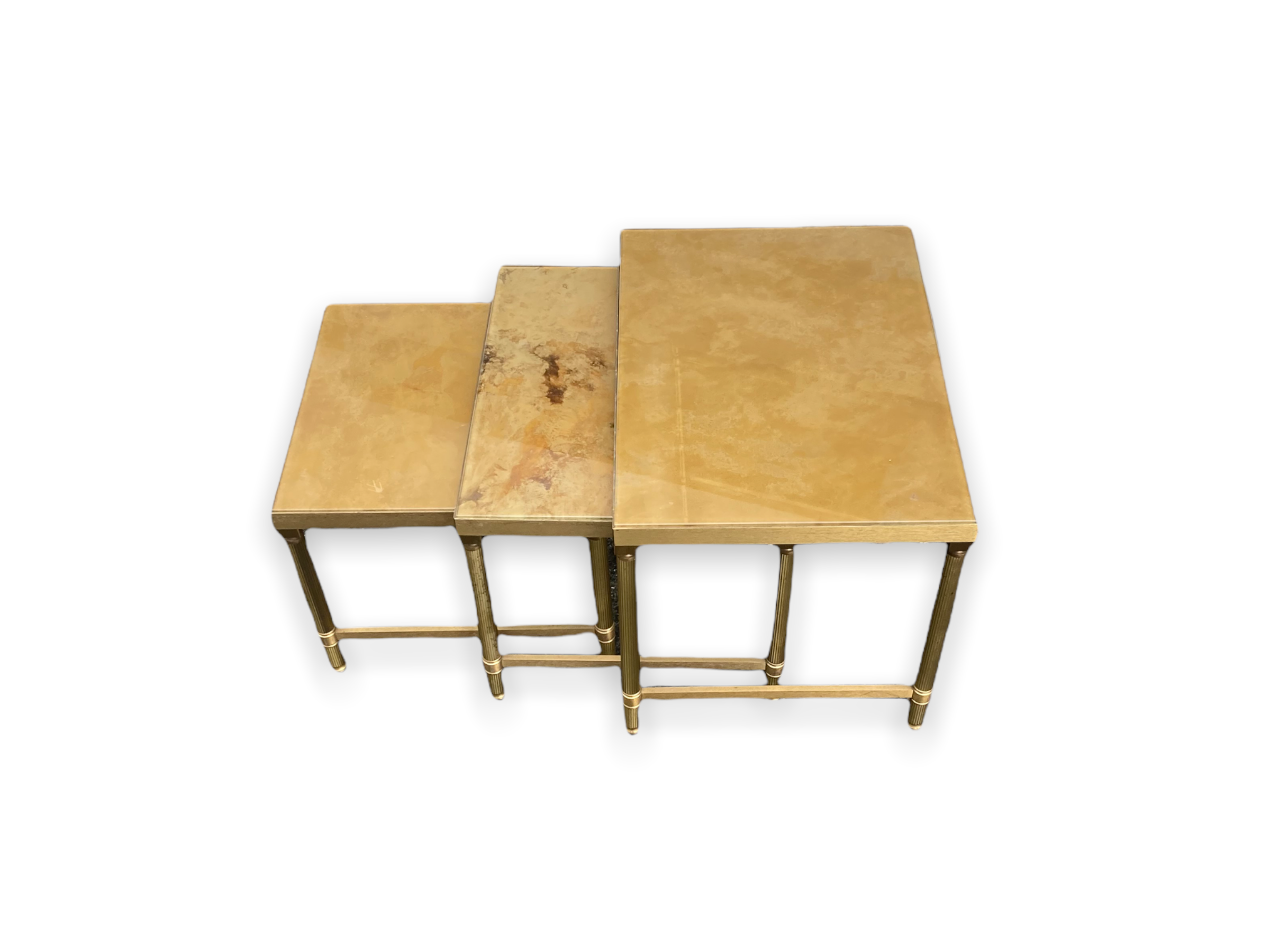 Tables trundle gilded marmorean glass
