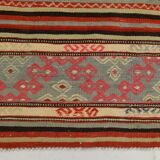Red & Orange Mid Century Modern Kilim Rug, 174x267Cm