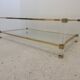 Table basse Plexi et alu doré, Pierre Vandel, 1970s