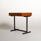 Teak writing desk with black metal structure, European production, 1960s