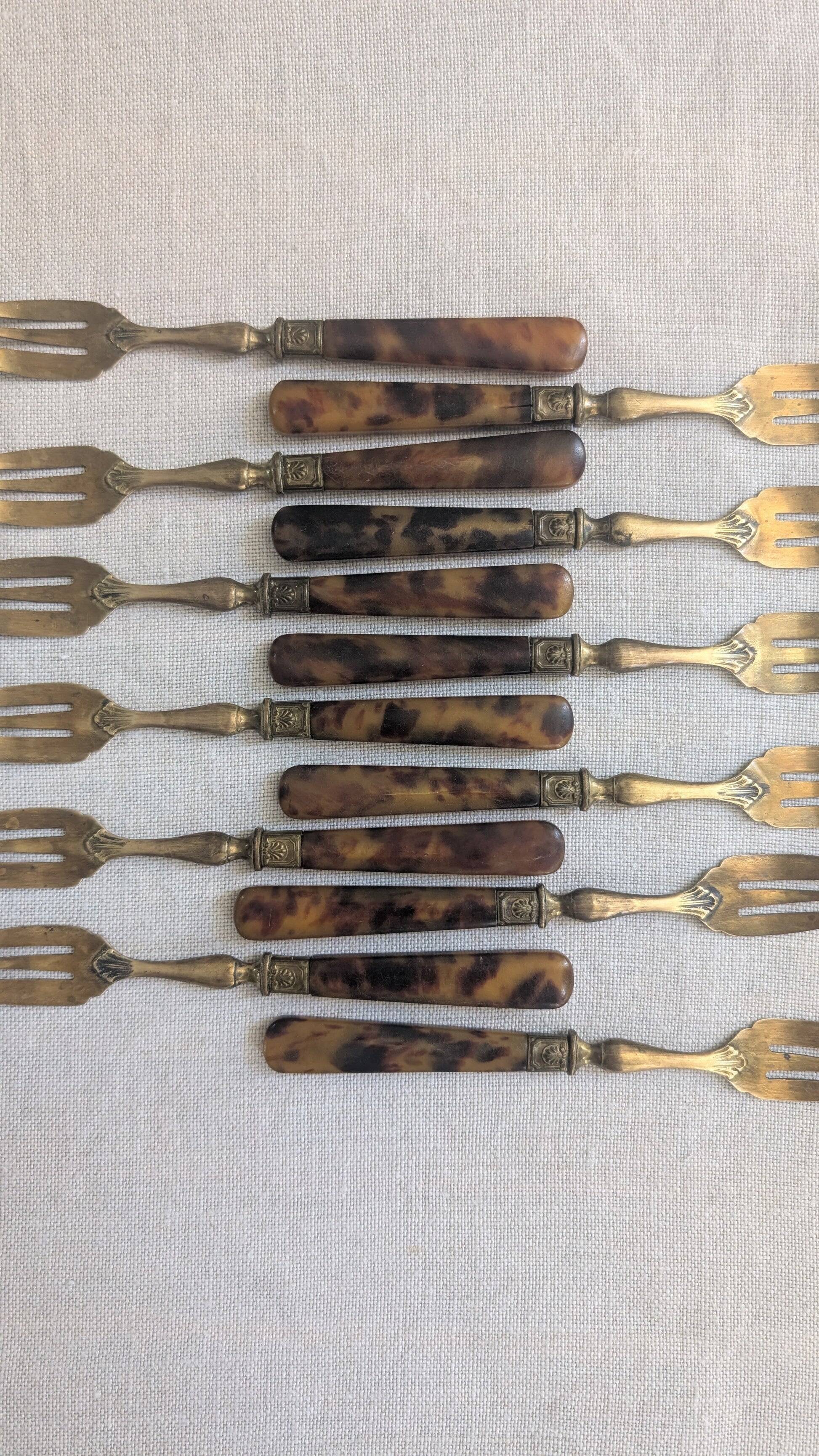 Set of 12 antique cake forks