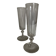 Pair of crystal champagne flutes with a button foot, 1960.