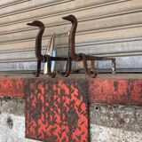 Pair of zoomorphic swan andirons 1970
