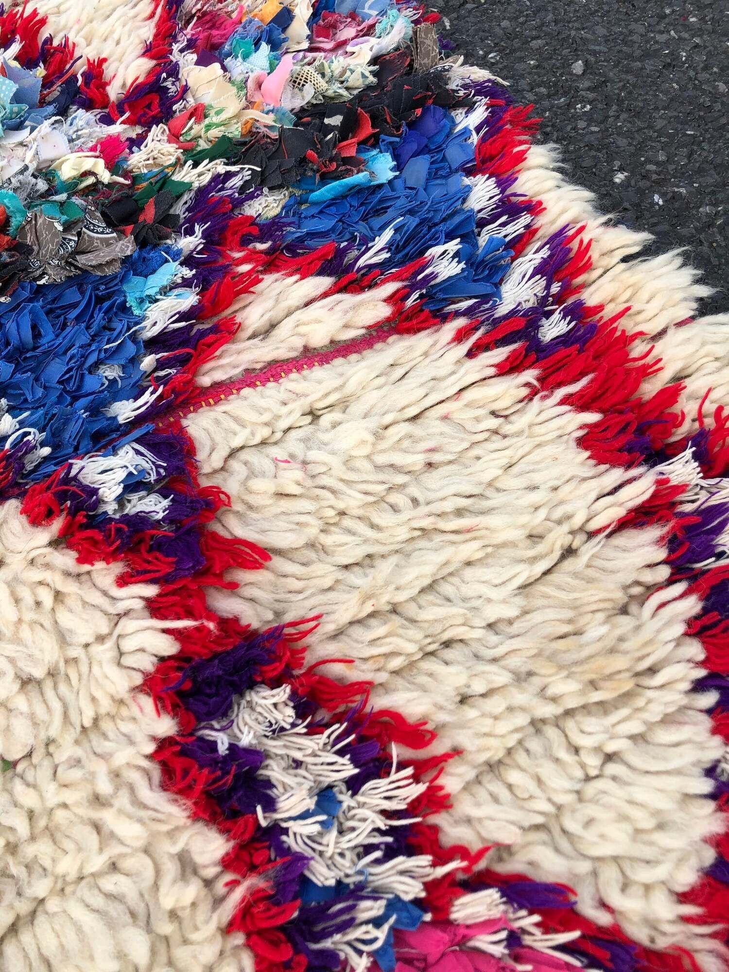 Azilal wool and handmade cotton rug 100x190 cm
