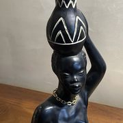 African women's plaster lamp signed Pagliani