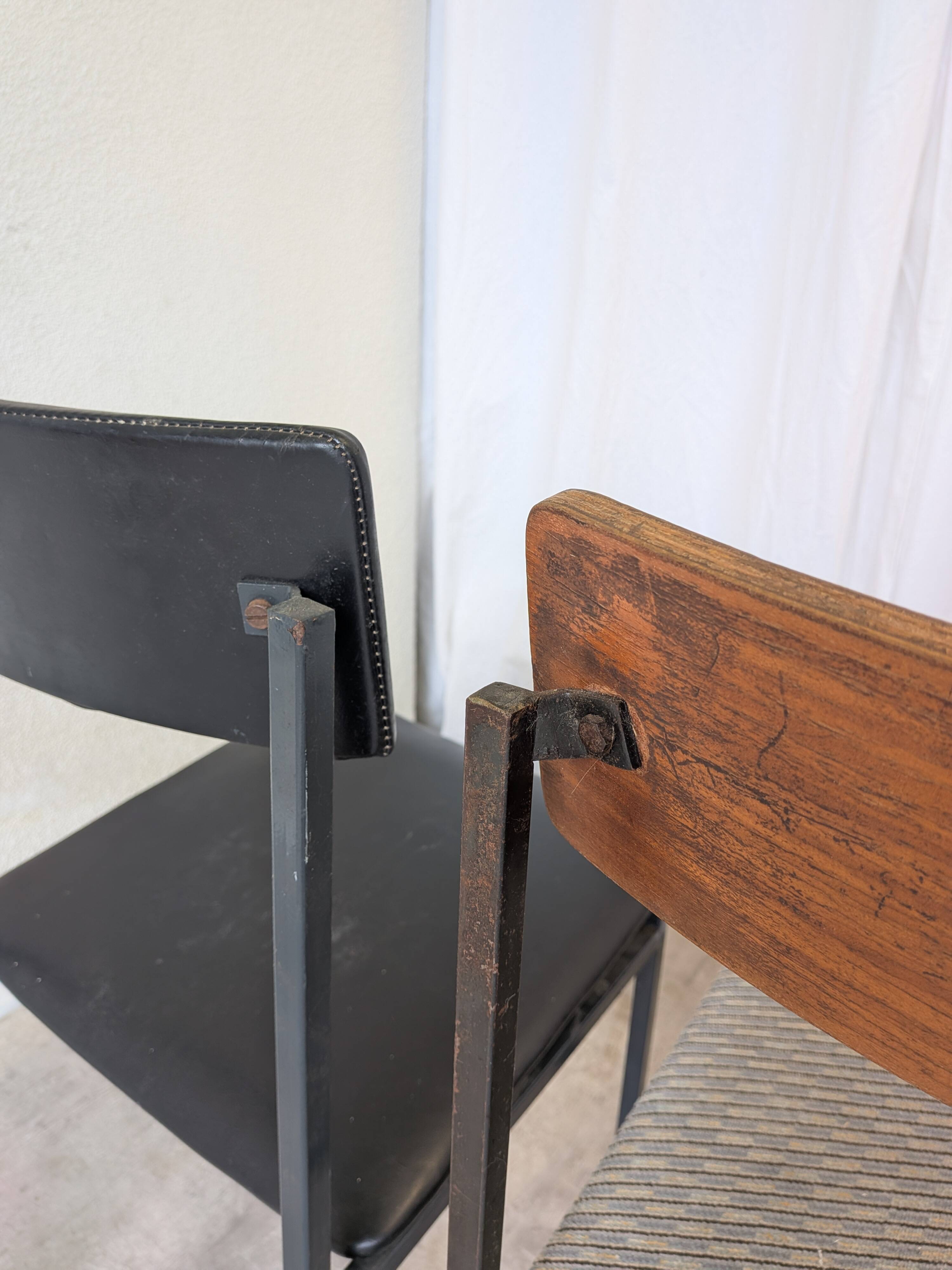 Set of 4 - Mix & Match Vintage Industrial Dining Chairs - 1970s Stol Kamnik