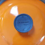 Enamelled cast iron casserole the orange crucible.