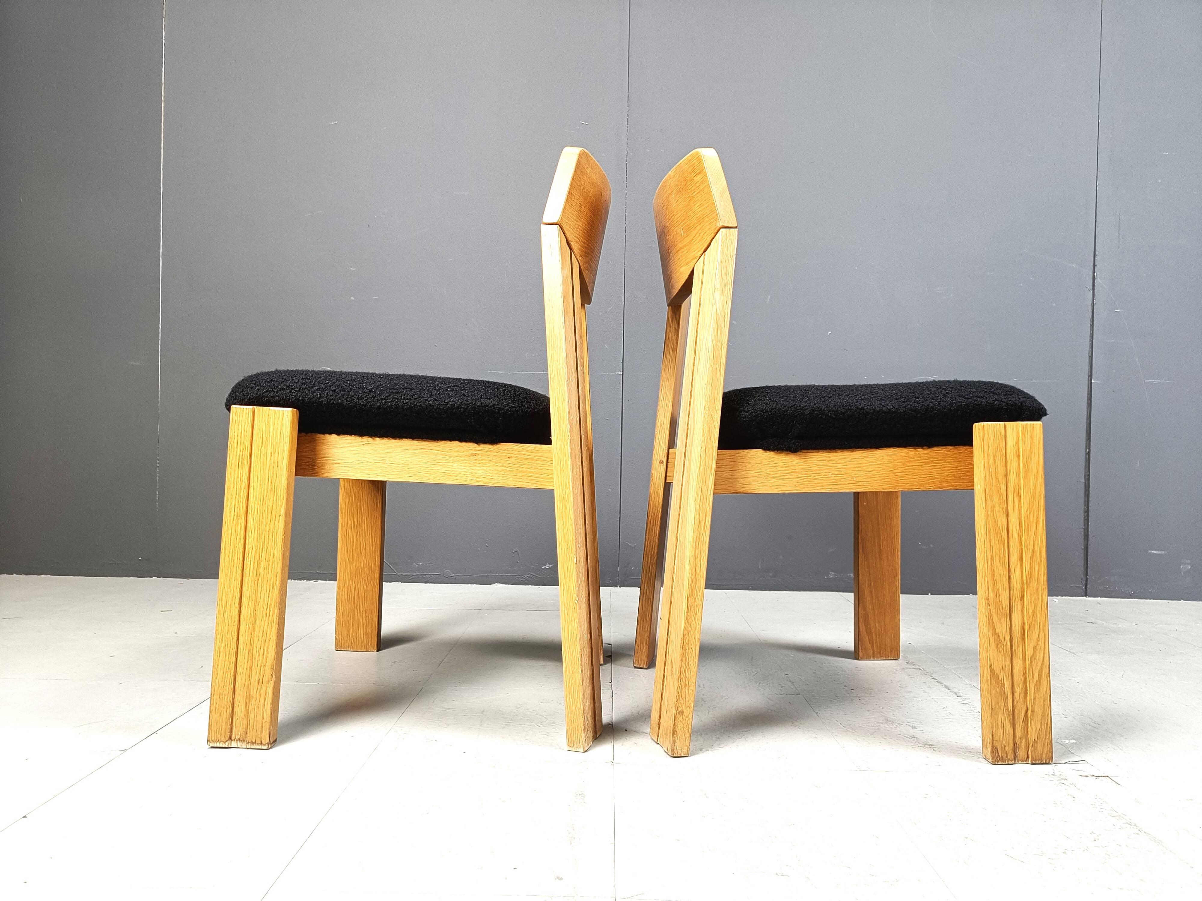 Vintage brutalist dining chairs, set of 6