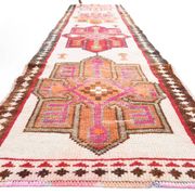 Red & Brown Oriental Persian Runner Rug, 84x334Cm