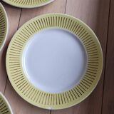 Lot de 9 assiettes plates jaune et doré