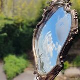 miroir ancien face à main double recto verso Henri Auguste SOLIÉ 1900