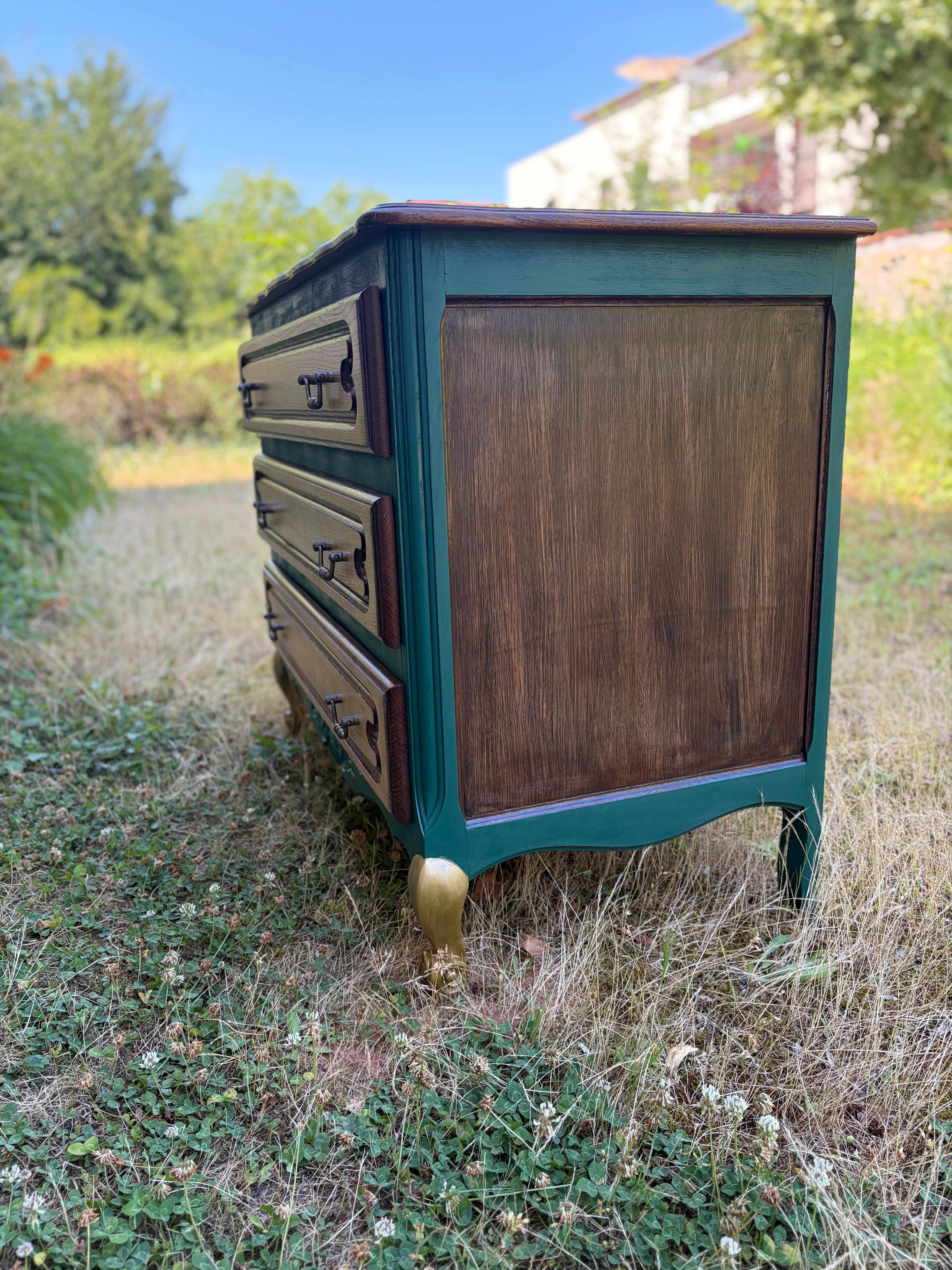Commode vintage 3 tiroirs entièrement relooké