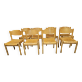 Set of 8 stackable chairs by Karl Klipper