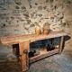 Antique French carpenter's workbench in oak and beech, circa 1900