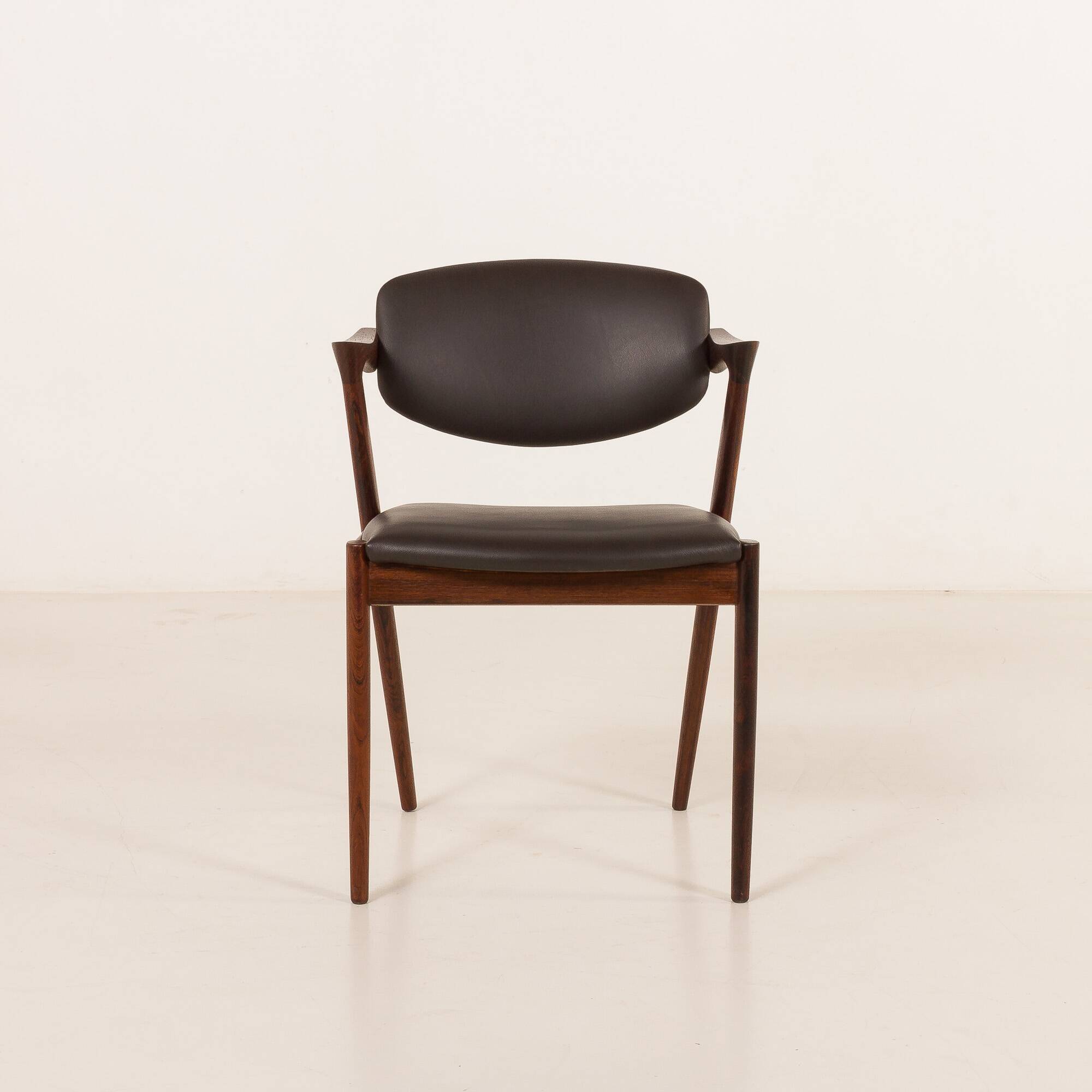 Kai Kristiansen rosewood chair  #42 in aniline leather, 1960s