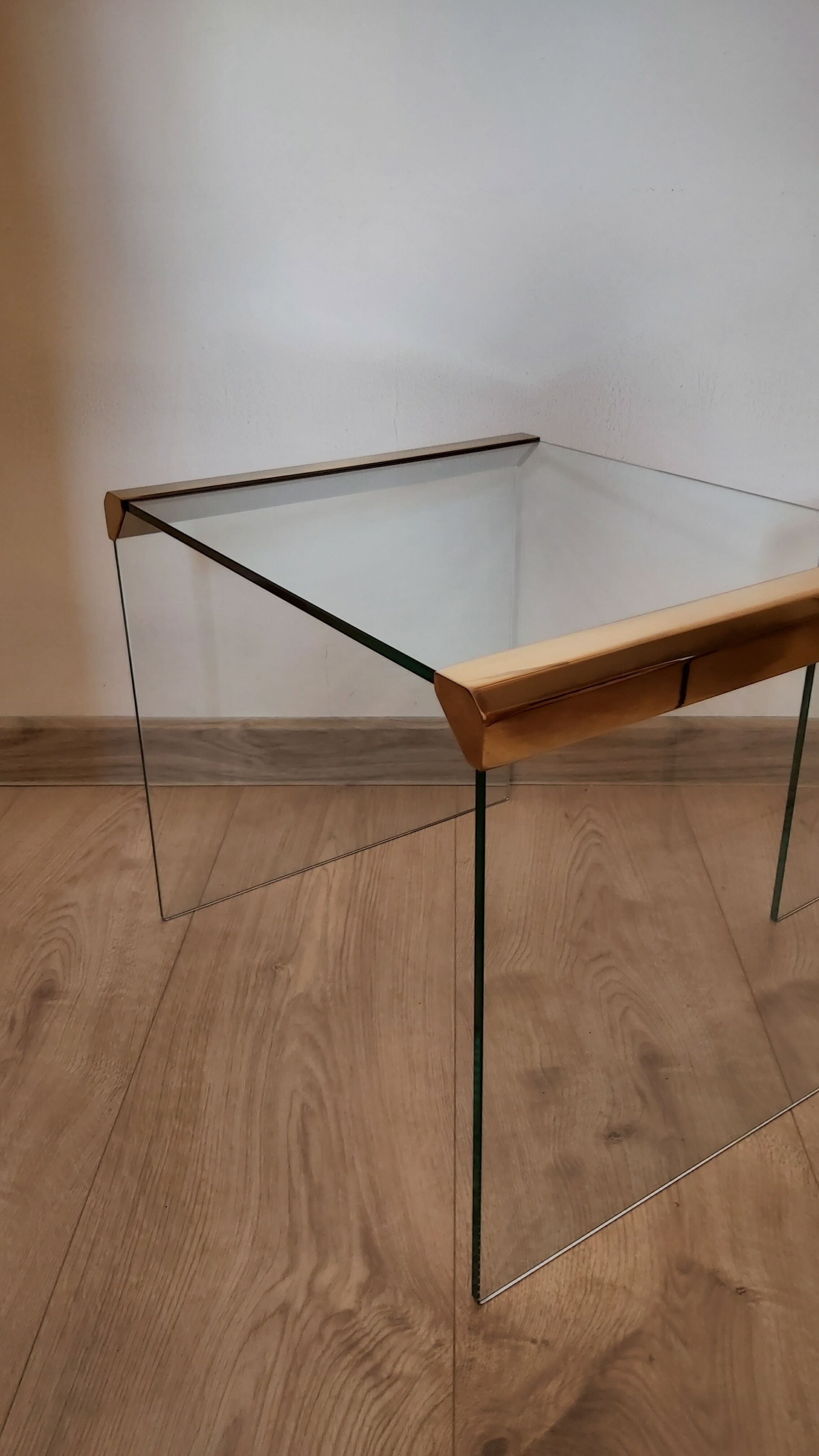 A pair of glass tables, designed by L. Rosen, Pace Collection, USA, 1970