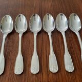 Set of 6 small silver metal spoons